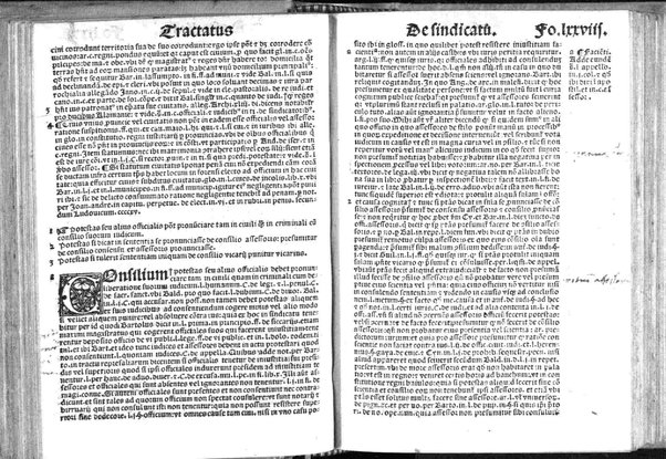 Paris de Puteo De sindicatu: Excellentissimi ac doctissimi Iuris vtriusque doctoris maximique practici domini Paridis de Pueto Neapolitani In materia sindicatus omnium officialium Tractatus vna cum apostillis domini Benedicti Vadi forosemproniensis in margine appositis: & Tabula eiusdem domini Benedicti recenter edita. Adiecta sunt etiam nonnulla summaria valde vtilia (que in alijs exemplaribus antea impressis non reperies) principales materias amplectentia.