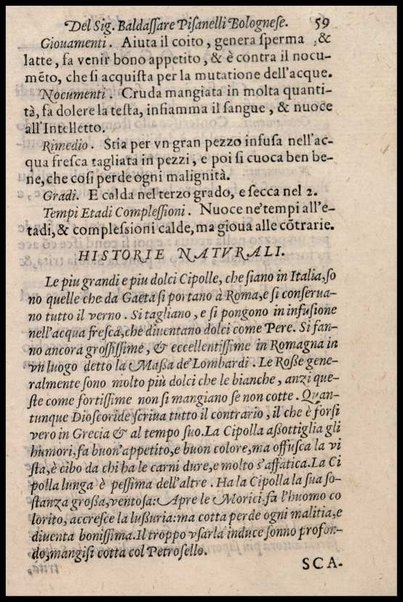 Trattato della natura de' cibi et del bere, del sig. Baldassare Pisanelli ... Nel quale non solo tutte le virtù, & i vitii di quelli minutamente si palesano, ma anco i rimedii per correggere i loro difetti copiosamente s'insegnano ...