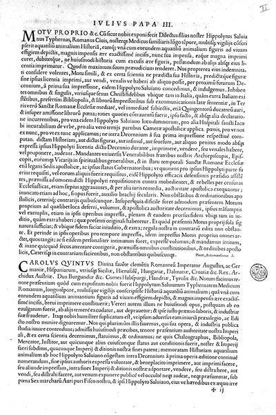 Aquatilium animalium historiæ, liber primus, cum eorundem formis, ære excusis. Hippolyto Saluiano ... auctore