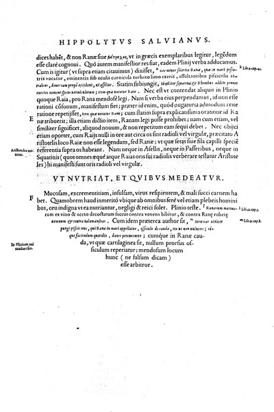 Aquatilium animalium historiæ, liber primus, cum eorundem formis, ære excusis. Hippolyto Saluiano ... auctore