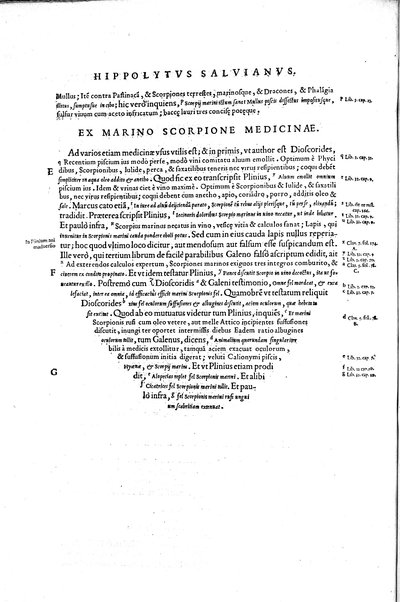 Aquatilium animalium historiæ, liber primus, cum eorundem formis, ære excusis. Hippolyto Saluiano ... auctore