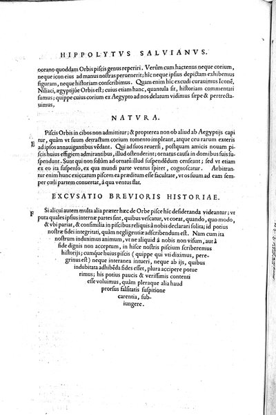 Aquatilium animalium historiæ, liber primus, cum eorundem formis, ære excusis. Hippolyto Saluiano ... auctore