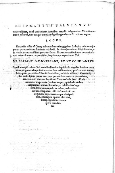 Aquatilium animalium historiæ, liber primus, cum eorundem formis, ære excusis. Hippolyto Saluiano ... auctore