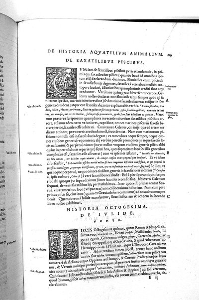 Aquatilium animalium historiæ, liber primus, cum eorundem formis, ære excusis. Hippolyto Saluiano ... auctore