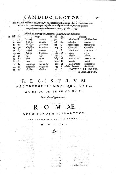 Aquatilium animalium historiæ, liber primus, cum eorundem formis, ære excusis. Hippolyto Saluiano ... auctore