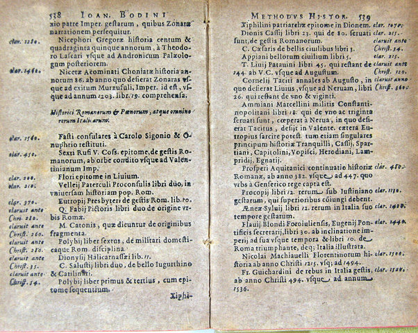 Io. Bodini Methodus ad facilem historiarum cognitionem; accurate denuo recusa: subiecto rerum indice