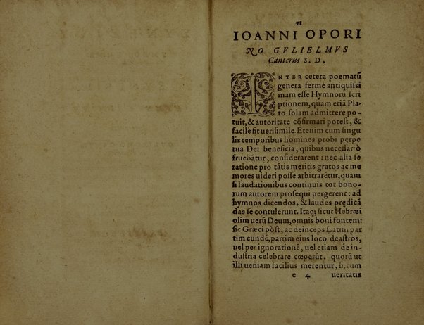 Sinesiou Yper tou dōrou, prōs Paionion. Omilia deutera. Katastasis. Etera katastasis. Ymnoi emmetroi. Sinesii De dono, ad Paeonium. Concio secunda. Constitutio. Constitutio altera. Hymni carmine. Nunc primùm Graecè simul & Latinè edita: interprete Gulielmo Cantero