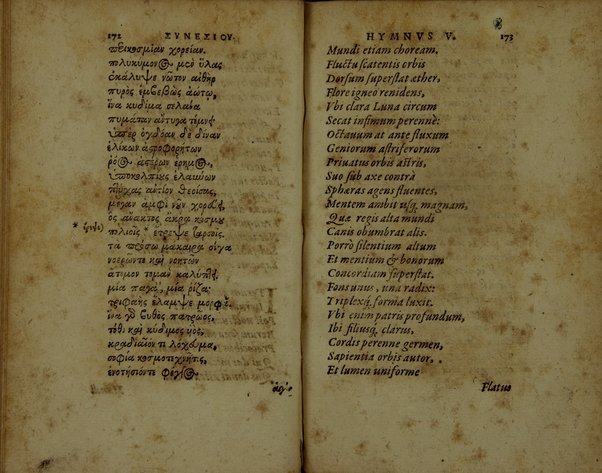 Sinesiou Yper tou dōrou, prōs Paionion. Omilia deutera. Katastasis. Etera katastasis. Ymnoi emmetroi. Sinesii De dono, ad Paeonium. Concio secunda. Constitutio. Constitutio altera. Hymni carmine. Nunc primùm Graecè simul & Latinè edita: interprete Gulielmo Cantero