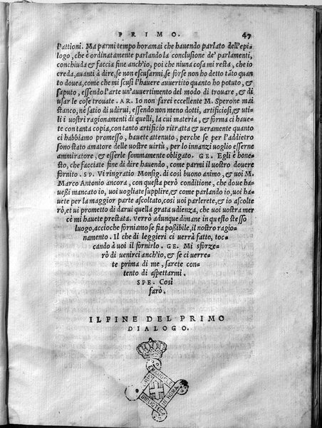 Dialogi di messer Alessandro Lionardi, della inuentione poetica. Et insieme di quanto alla istoria et all'arte oratoria s'appartiene, et del modo di finger la fauola