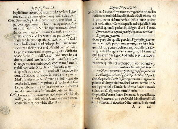 Il Castiglione, ouero dell' arme di nobiltà. Dialogo del signor Pietro Gritio da Iesi. ... Nuouamente posto in luce da Antonio Beffa Negrini