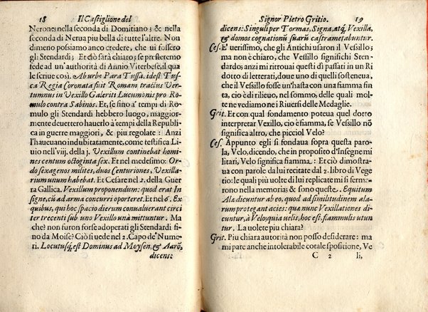 Il Castiglione, ouero dell' arme di nobiltà. Dialogo del signor Pietro Gritio da Iesi. ... Nuouamente posto in luce da Antonio Beffa Negrini