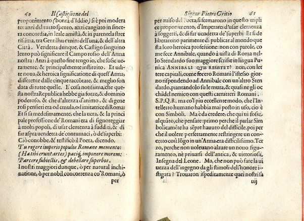 Il Castiglione, ouero dell' arme di nobiltà. Dialogo del signor Pietro Gritio da Iesi. ... Nuouamente posto in luce da Antonio Beffa Negrini