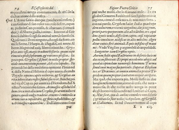 Il Castiglione, ouero dell' arme di nobiltà. Dialogo del signor Pietro Gritio da Iesi. ... Nuouamente posto in luce da Antonio Beffa Negrini