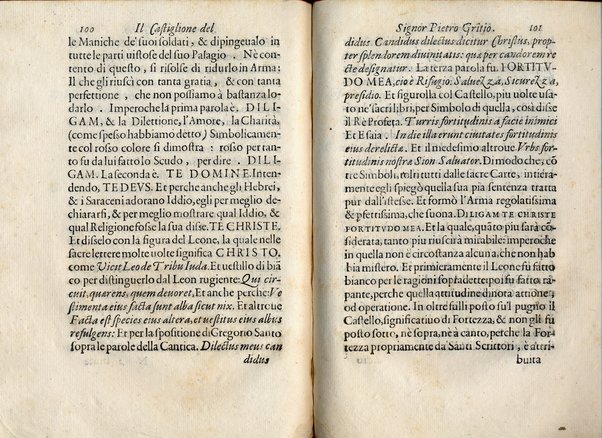 Il Castiglione, ouero dell' arme di nobiltà. Dialogo del signor Pietro Gritio da Iesi. ... Nuouamente posto in luce da Antonio Beffa Negrini