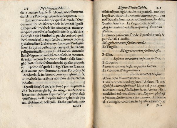 Il Castiglione, ouero dell' arme di nobiltà. Dialogo del signor Pietro Gritio da Iesi. ... Nuouamente posto in luce da Antonio Beffa Negrini