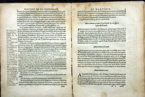 Trattato de gli instrumenti di martirio, e delle varie maniere di martoriare vsate da' gentili contro christiani, descritte et intagliate in rame. Opera di Antonio Gallonio romano sacerdote della congregatione dell' oratorio. Con la tauola nel fine di tutte le cose piu notabili