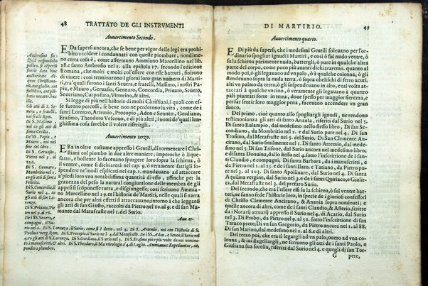 Trattato de gli instrumenti di martirio, e delle varie maniere di martoriare vsate da' gentili contro christiani, descritte et intagliate in rame. Opera di Antonio Gallonio romano sacerdote della congregatione dell' oratorio. Con la tauola nel fine di tutte le cose piu notabili