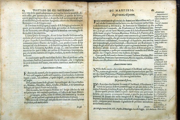 Trattato de gli instrumenti di martirio, e delle varie maniere di martoriare vsate da' gentili contro christiani, descritte et intagliate in rame. Opera di Antonio Gallonio romano sacerdote della congregatione dell' oratorio. Con la tauola nel fine di tutte le cose piu notabili