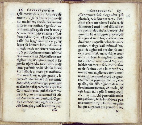 Combattimento spirituale, ordinato da un seruo di Dio, et di nuouo in questa seconda impressione dall'istesso ampliato