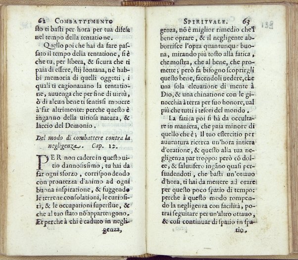 Combattimento spirituale, ordinato da un seruo di Dio, et di nuouo in questa seconda impressione dall'istesso ampliato