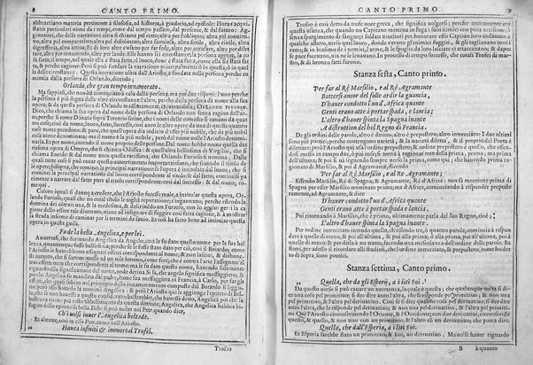 Bellezze del Furioso di M. Lodouico Ariosto; scielte da Oratio Toscanella: con gli argomenti, et allegorie de i canti: con l'allegorie de i nomi proprii principali dell'opera: et co i luochi communi dell'autore, per ordine di alfabeto; del medesimo