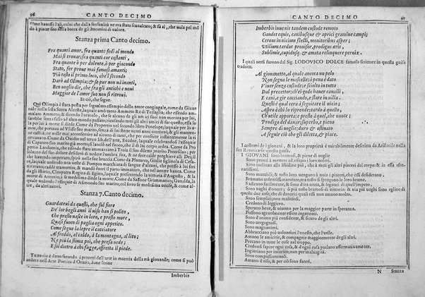 Bellezze del Furioso di M. Lodouico Ariosto; scielte da Oratio Toscanella: con gli argomenti, et allegorie de i canti: con l'allegorie de i nomi proprii principali dell'opera: et co i luochi communi dell'autore, per ordine di alfabeto; del medesimo