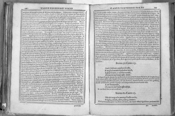 Bellezze del Furioso di M. Lodouico Ariosto; scielte da Oratio Toscanella: con gli argomenti, et allegorie de i canti: con l'allegorie de i nomi proprii principali dell'opera: et co i luochi communi dell'autore, per ordine di alfabeto; del medesimo