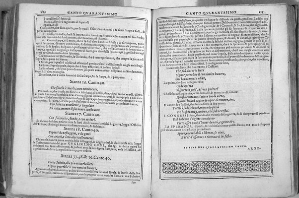 Bellezze del Furioso di M. Lodouico Ariosto; scielte da Oratio Toscanella: con gli argomenti, et allegorie de i canti: con l'allegorie de i nomi proprii principali dell'opera: et co i luochi communi dell'autore, per ordine di alfabeto; del medesimo