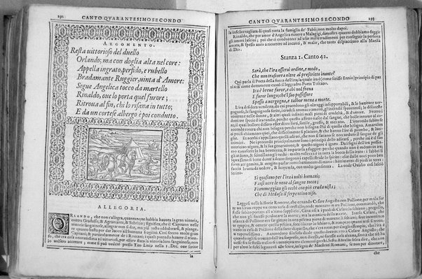 Bellezze del Furioso di M. Lodouico Ariosto; scielte da Oratio Toscanella: con gli argomenti, et allegorie de i canti: con l'allegorie de i nomi proprii principali dell'opera: et co i luochi communi dell'autore, per ordine di alfabeto; del medesimo