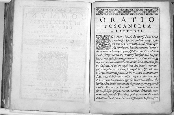 Bellezze del Furioso di M. Lodouico Ariosto; scielte da Oratio Toscanella: con gli argomenti, et allegorie de i canti: con l'allegorie de i nomi proprii principali dell'opera: et co i luochi communi dell'autore, per ordine di alfabeto; del medesimo