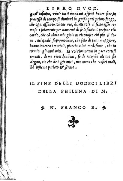 La Philena di M. Nicolo Franco. Historia amorosa vltimamente composta. ...