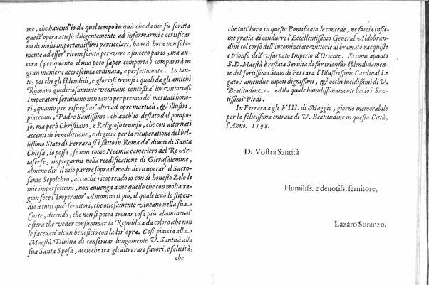 L'ottomanno di Lazaro Soranzo, doue si dà pieno ragguaglio non solamente della potenza del presente signor de' Turchi Mehemeto 3. ... ma ancora di varij popoli, siti, città, e viaggi, con altri particolari di stato necessarij à sapersi nella presente guerra d'Ongheria. ...