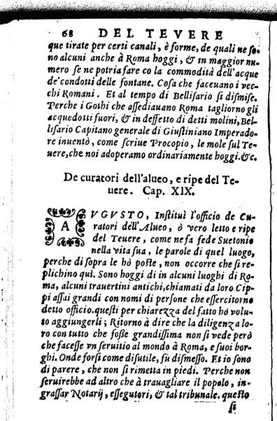 Trattato dell'inondatione del Teuere. Di Iacomo Castiglione Romano. Doue si discorre delle caggioni, e rimedij suoi, e si dichiarano alcune antichità, e luoghi di autori vecchi. Con una relatione del diluuio di Roma del 1598. Raccolta da molti diluuij dalla fondatione sua, & pietre poste per segni di essi in diuerse parti di Roma; con le sue altezze, e misure. E con un modo stupendo col quale si saluorono molte famiglie in Castel Sant'Angelo