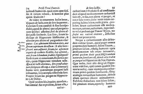 Persii Treui Ad librum de sero lactis Stephani Roderici Castrensis Lusitani declamationes, seu priuatae quaedam ac domesticae exercitationes