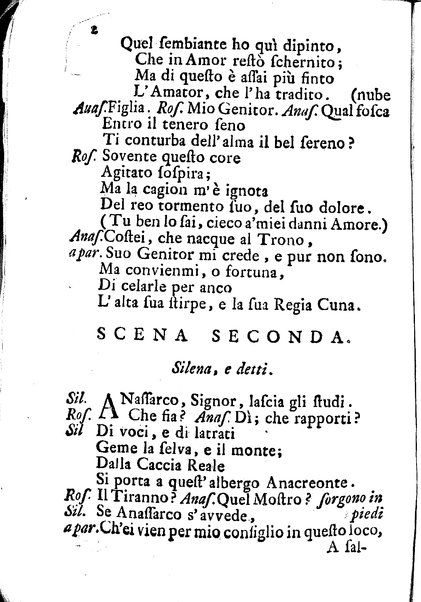 Anacreonte drama per musica rappresentato nella villa di Pratolino