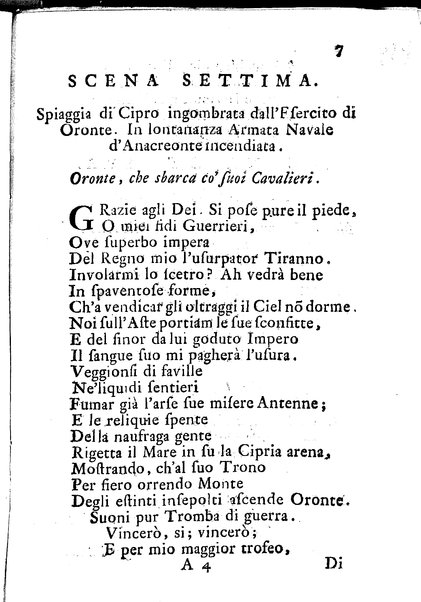 Anacreonte drama per musica rappresentato nella villa di Pratolino