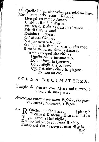 Anacreonte drama per musica rappresentato nella villa di Pratolino