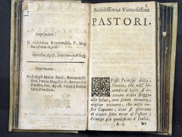 L'Aiace dramma per musica del signor A. d'Averara. Da rappresentarsi nel nuovo teatro degl'illustrissimi signori Capranica. L'anno 1697. Dedicato alla celebre adunanza degli Arcadi