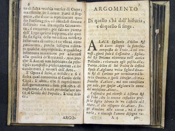 L'Aiace dramma per musica del signor A. d'Averara. Da rappresentarsi nel nuovo teatro degl'illustrissimi signori Capranica. L'anno 1697. Dedicato alla celebre adunanza degli Arcadi