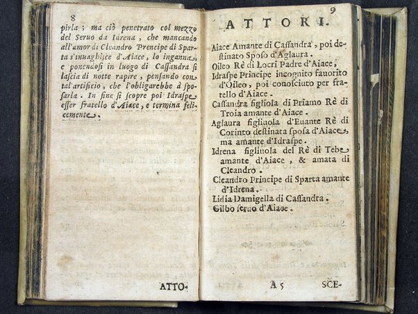 L'Aiace dramma per musica del signor A. d'Averara. Da rappresentarsi nel nuovo teatro degl'illustrissimi signori Capranica. L'anno 1697. Dedicato alla celebre adunanza degli Arcadi