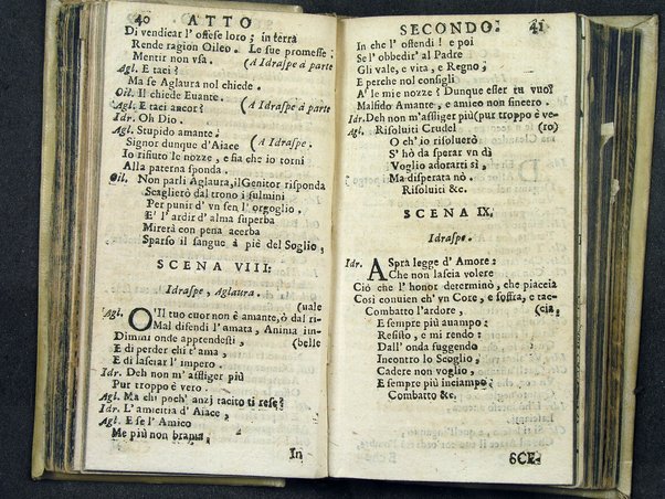 L'Aiace dramma per musica del signor A. d'Averara. Da rappresentarsi nel nuovo teatro degl'illustrissimi signori Capranica. L'anno 1697. Dedicato alla celebre adunanza degli Arcadi