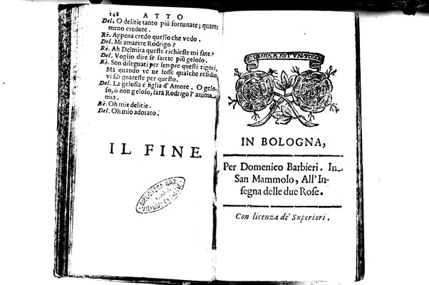 Le gelosie fortunate del prencipe Rodrigo. Opera di Giacintoandrea Cicognini fiorentino