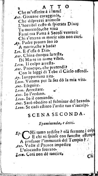 L'Epaminonda melodrama del dottor Andrea Perruccio da rappresentarsi nel regal palaggio per lo compleannos della maestà di D. Marianna d'Austria regina madre.  Consecrato all'eccellentissimo signor D. Gaspar d'Haro, e Gusman ..