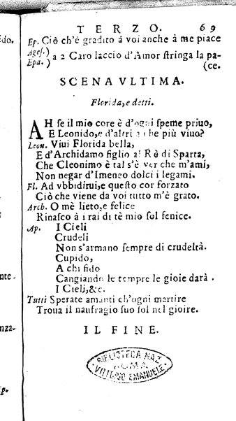 L'Epaminonda melodrama del dottor Andrea Perruccio da rappresentarsi nel regal palaggio per lo compleannos della maestà di D. Marianna d'Austria regina madre.  Consecrato all'eccellentissimo signor D. Gaspar d'Haro, e Gusman ..