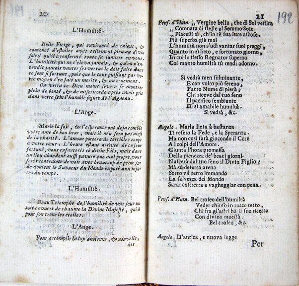 Oratorio per la santissima Annuntiata fatto cantare nella sala della cancelleria nel giorno della solennità della medesima l'anno secolare 1700