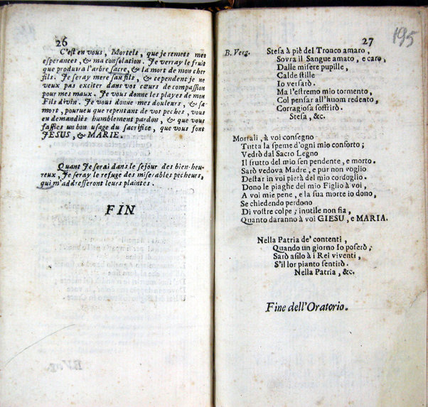 Oratorio per la santissima Annuntiata fatto cantare nella sala della cancelleria nel giorno della solennità della medesima l'anno secolare 1700