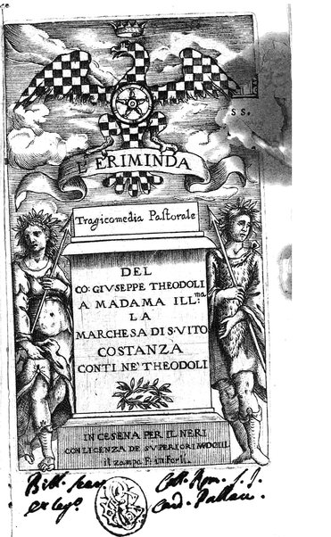 L'Eriminda tragicomedia pastorale del co. Giuseppe Theodoli a madama ill.ma la marchesa di S. Vito Costanza ...