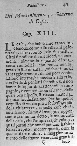 Instruttione famigliare di Francesco Lanospigio nobile genouese a Nicolo' suo figliuolo