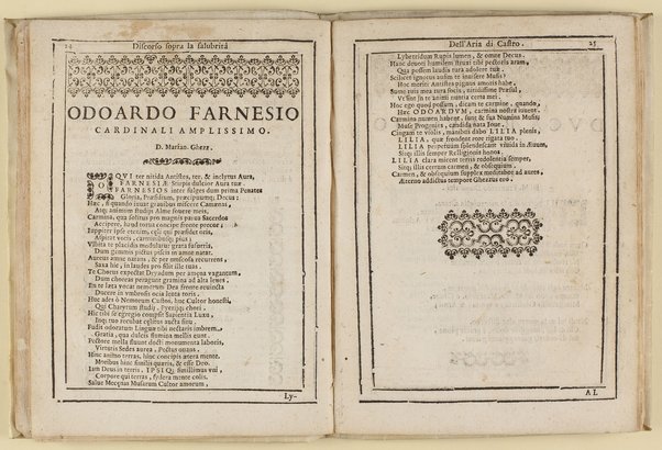 Breue discorso non men curioso, che bello sopra la salubrità dell'aria della città di Castro: contra l'estimation'volgare, dell'eccellente dottore mariano Ghezzi di Sinalonga fisico in quella città: a cui s'aggiunge nel fine la vera, e real cronica della famosa, & antichissima città di Bulcia, ouero Volcia. Et del vescouado transferito, e ridotto doppò la ruina di essa in Castro. Con vn breue trattato sopra le marauigliose virtù del fumaiolo