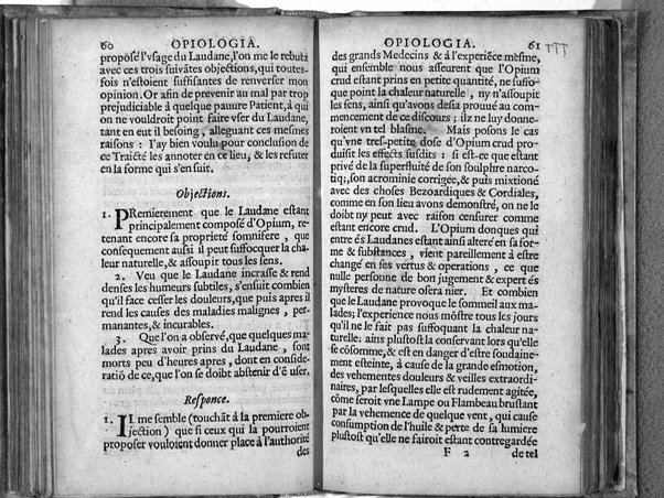 Opiologia ou traicté concernant le naturel, proprietés, vraye preparation, & seur vsage de l'opium: pour le soulagement de maints malades, ... Par Angelus Sala Vicentinus Venetus